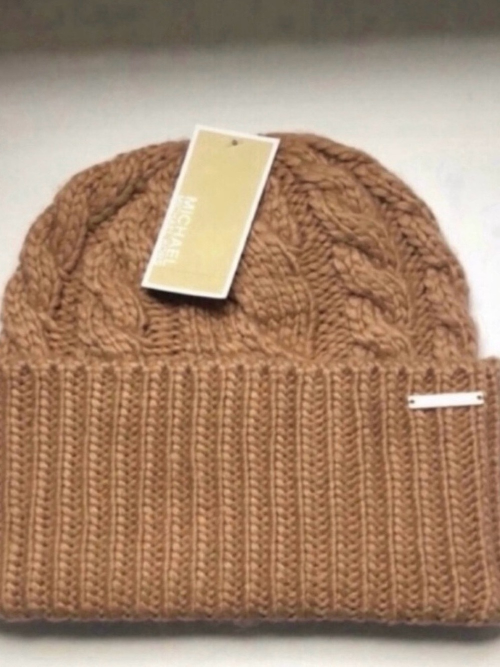New Michael Michael Kors Hat Women’s Brown Cable Knit Cuffed Beanie Hat Casual